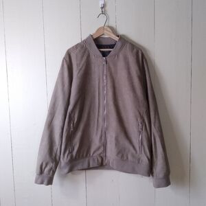 Faux Suede Bomber Jacket